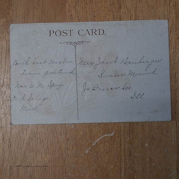 Antique Postcard White Sulphur Springs Roses Glitter Embossed Greetings 1900s - Picture 4 of 9